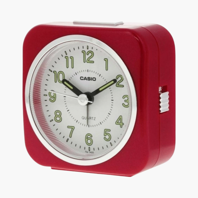 Réveil Casio TQ-143S-4DF - Mixte - Design classique, technologie innovante, format compact, Alarme Précise - Plastique - Rouge - Référence TQ-143S-4DF