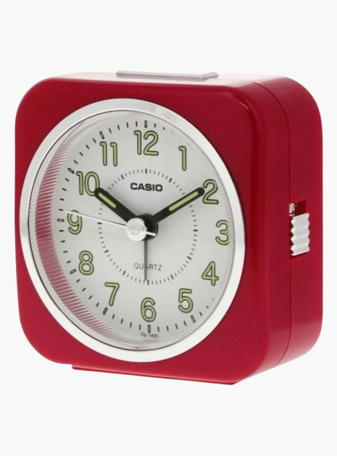 Réveil Casio TQ-143S-4DF - Mixte - Design classique, technologie innovante, format compact, alarme précise - Plastique - Rouge - Référence TQ-143S-4DF