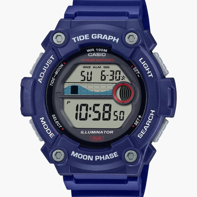 Montre Homme Casio - Ws-1300H-2Avdf - Bracelet Bleu En Résine - Résistance À L'Eau 10 Atm