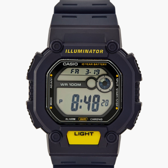 Montre Casio Homme - W-737H-2AVDF - Bracelet Bleu En Resine - Boitier En Resine - Résistante À L'Eau - 12 Mois De Garantie