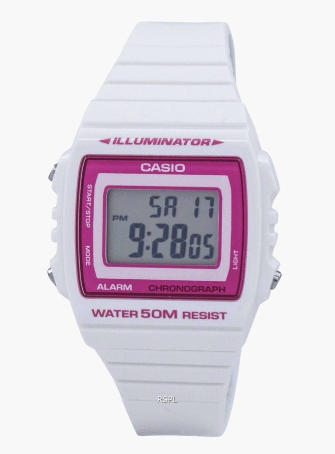 Casio Montre Jeunesse W-215H-7A2Vdf - Bracelet En Résine - Blanc/Rose