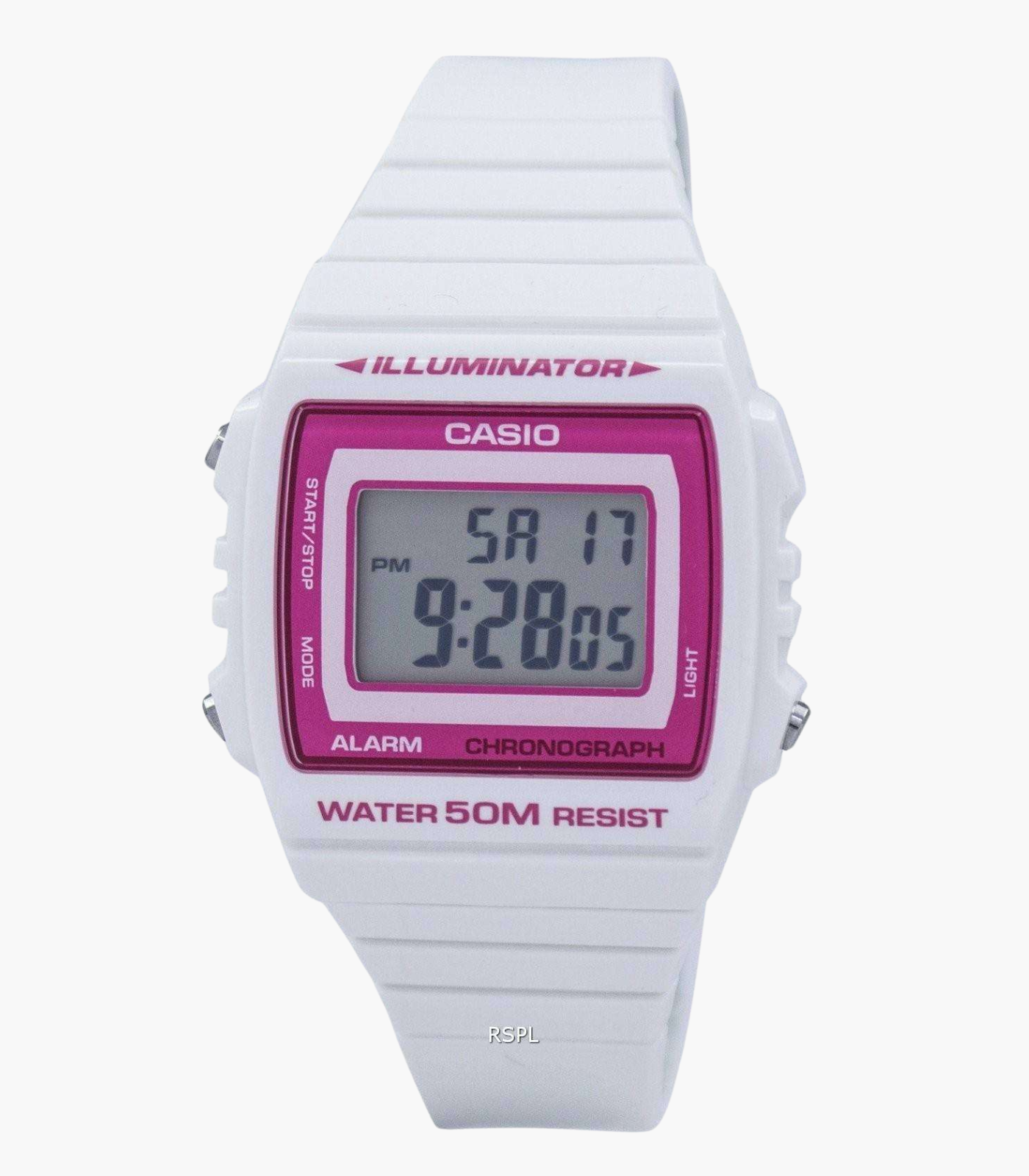 Casio Montre Jeunesse W-215H-7A2Vdf - Bracelet En Résine - Blanc/Rose