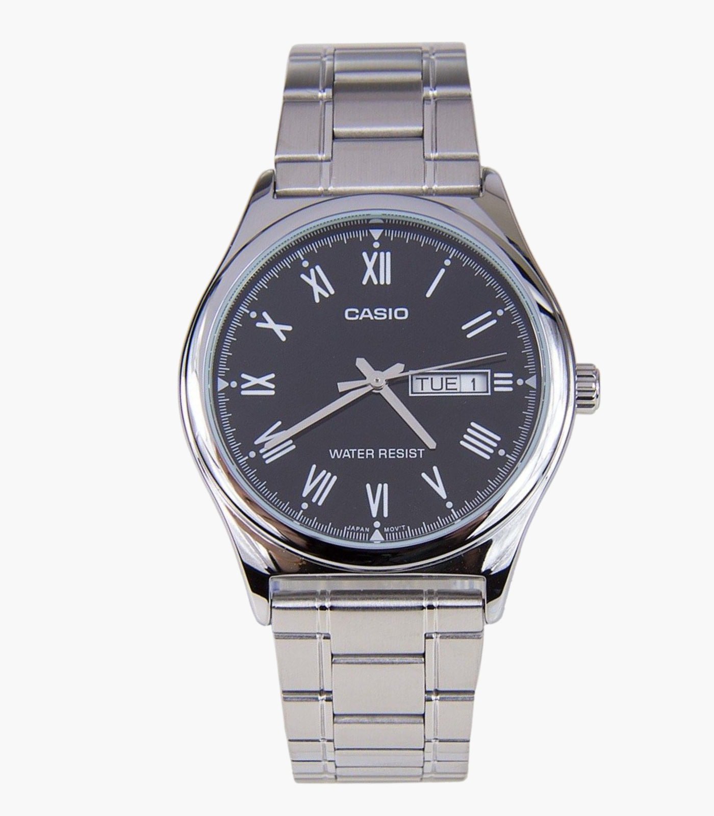 Montre Homme Casio Classique – Acier Inoxydable, Étanche, Dateur, Verre Minéral – Argenté – MTP-V006D-1BUDF