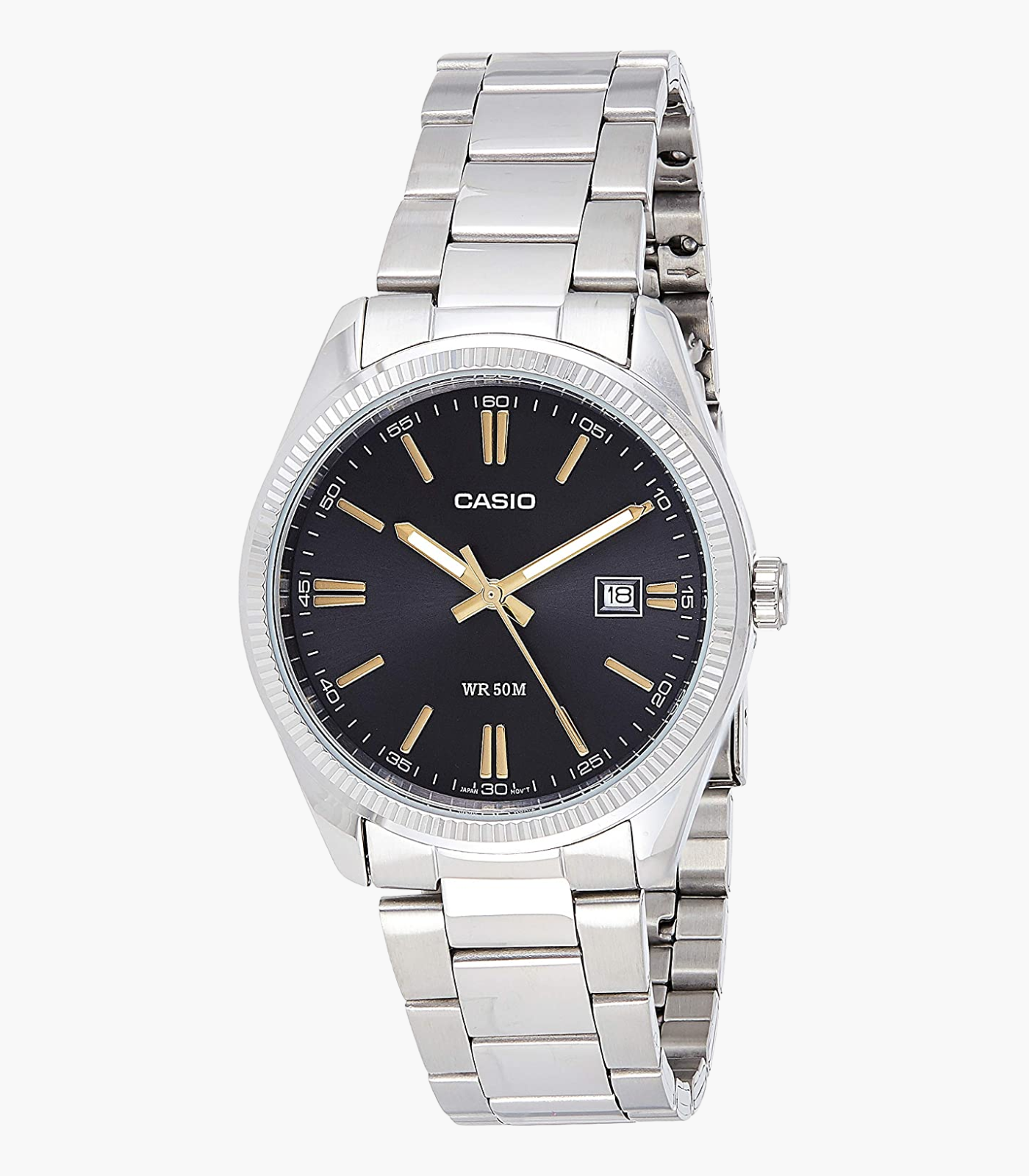 Montre Casio Homme - Bracelet Gris En Acier Inoxydable - Résistante À L'Eau - 12 Mois De Garantie - Mtp-1302D-1A2Vdf