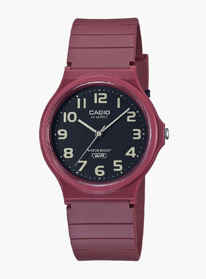 Montre Jeunesse Casio - MQ-24UC-4BDF - Bracelet en Résine Rouge bordeaux - Affichage analogique - Résistant à l'eau