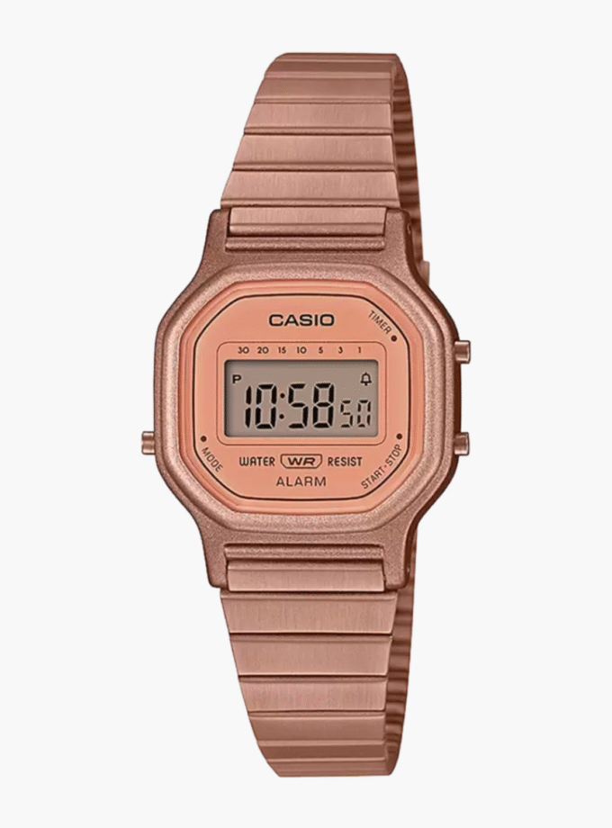 Montre Casio Femme - Bracelet Dorée En Acier Inoxydable -Résistante À L'Eau - 12 Mois De Garantie - La-11Wr-5Adf