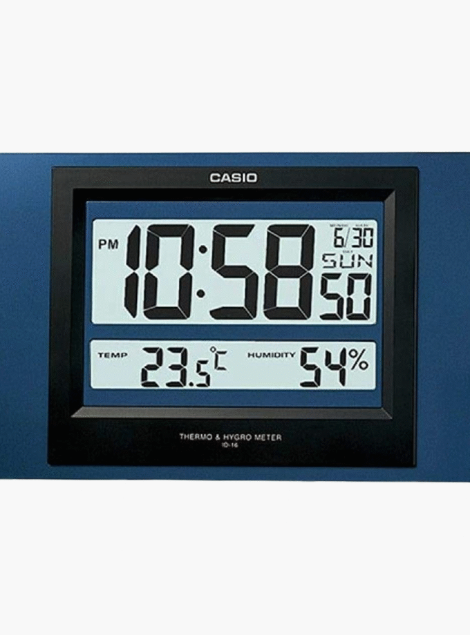 Horloges Murale Casio Id-16S-2Df Id16 Température Garantie 12 Mois