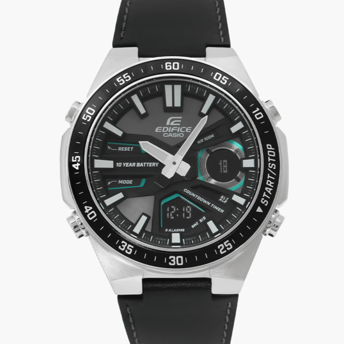 Montre Homme Casio Edifice - EFV-C110L-1AVDF - Bracelet en cuir noir - Résistant à l'eau