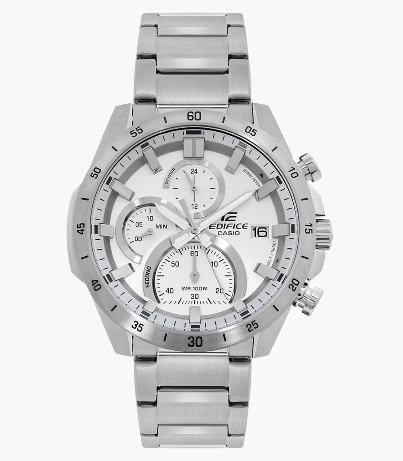 Montre Casio Homme - Bracelet Gris En Acier Inoxydable - Cadran Gris - 12 Mois De Garantie - Efr-571Md-8Avudf