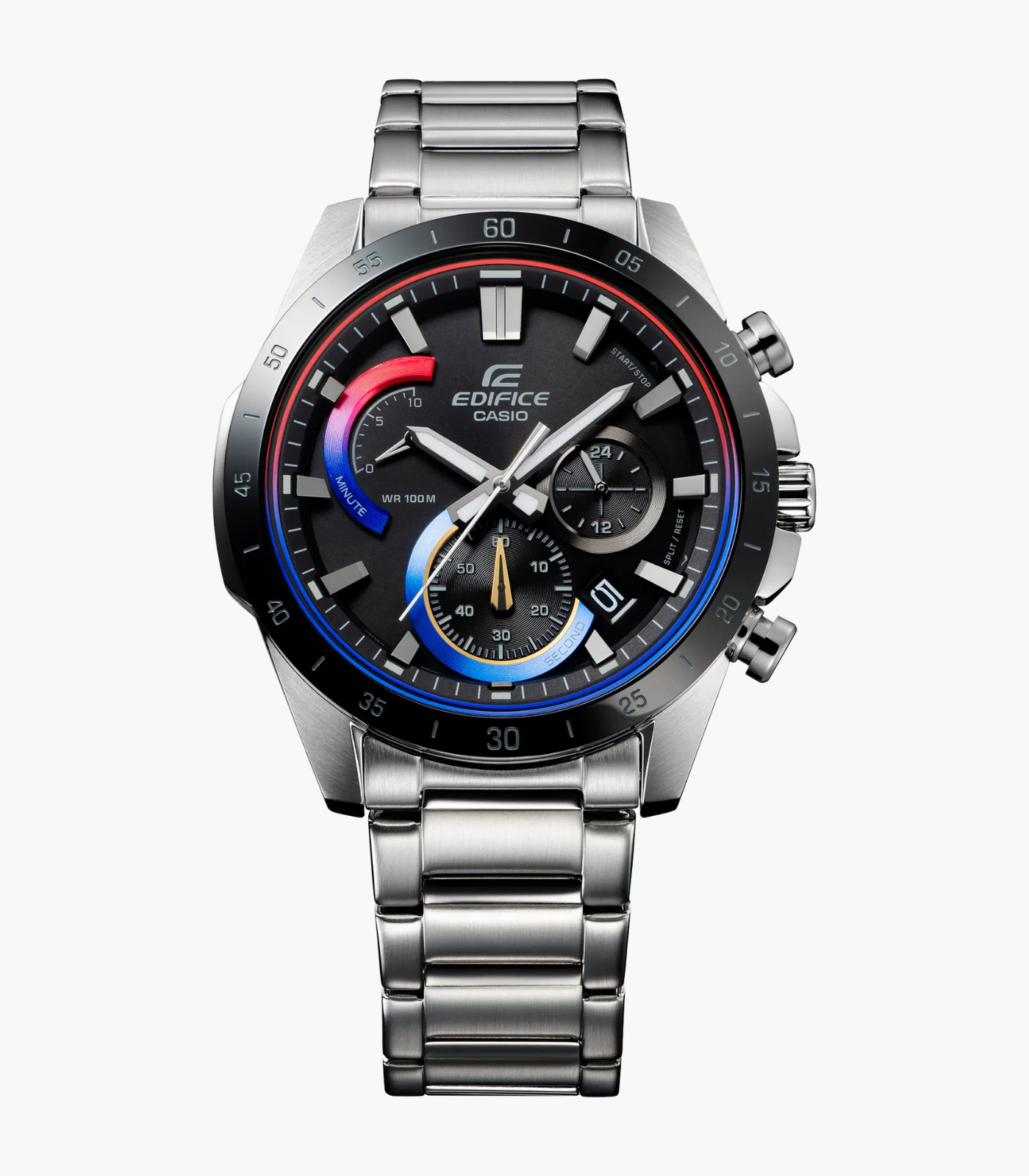 Montre Homme Casio Edifice - Efr-573Hg-1Avudf - Bracelet Gris En Acier Inoxydable - Résistance À L'Eau 10 Atm