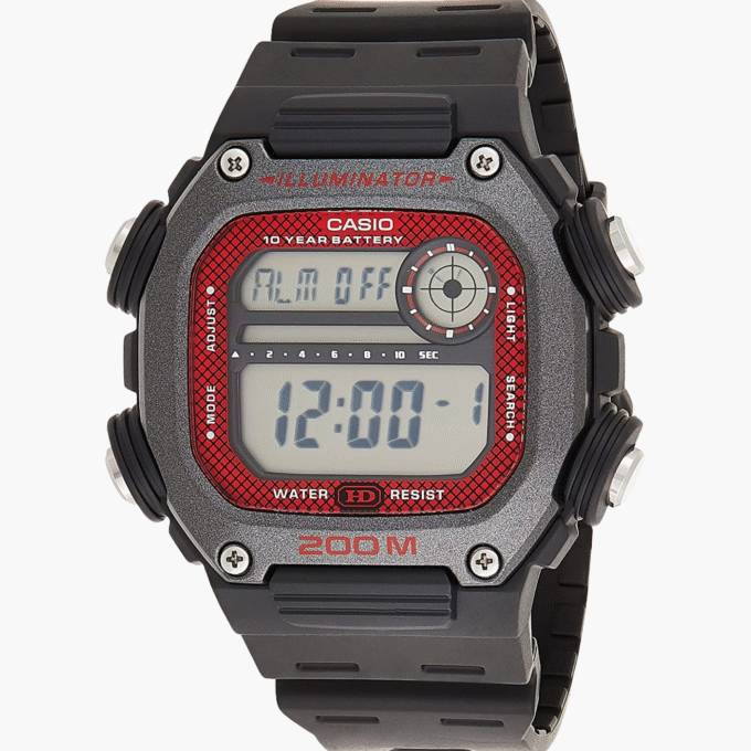 Montre Casio Homme - Bracelet Noir En Resine - Boitier En Resine - Résistante À L'Eau - 12 Mois De Garantie - Dw-291H-1Bvdf