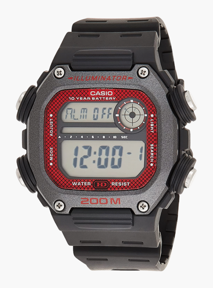 Montre Casio Homme - Bracelet Noir En Resine - Boitier En Resine - Résistante À L'Eau - 12 Mois De Garantie - Dw-291H-1Bvdf