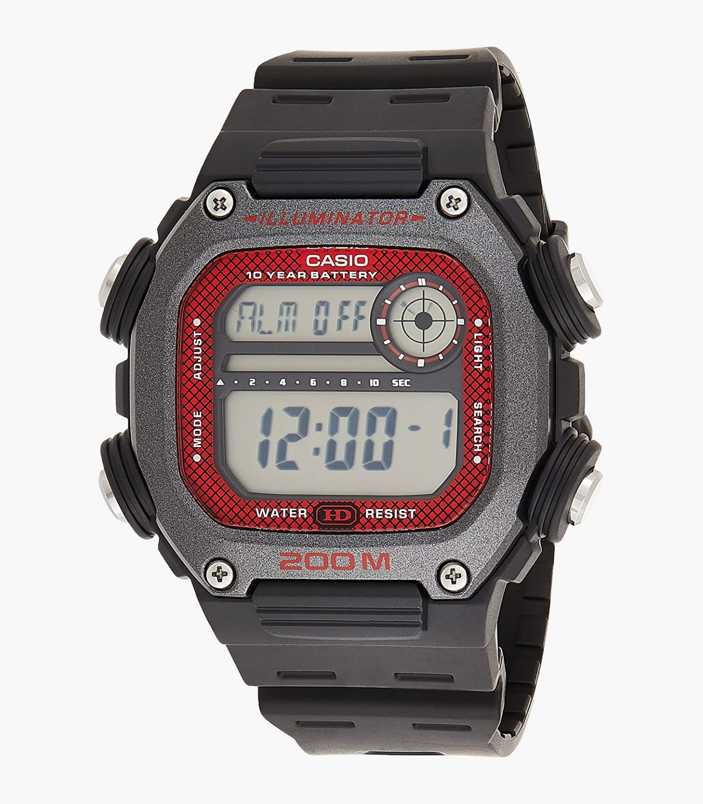 Montre Casio Homme - Bracelet Noir En Resine - Boitier En Resine - Résistante À L'Eau - 12 Mois De Garantie - Dw-291H-1Bvdf