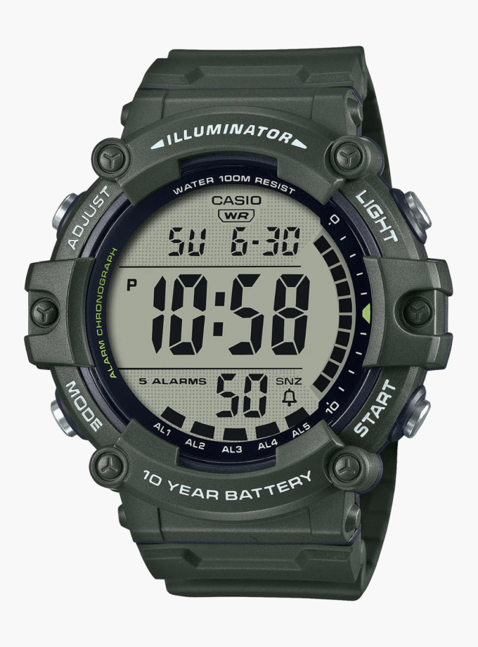 Montre Homme Casio - Bracelet Noir En Résine - Résistance À L'Eau 100 Mètres - Ae-1500Whx-3Avdf