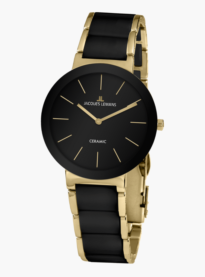 Montre Jacques Lemans Homme - Bracelet En Acier Inoxydable Noir - Cadran Rond Noir - Etanche - Garantie 12 mois - 42-7E