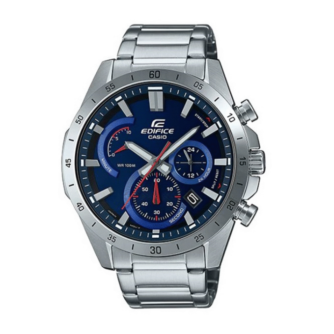 Montre Homme Casio Edifice - Efr-573D-2Avudf - Bracelet Gris En Acier Inoxydable - Résistance À L'Eau 10 Atm