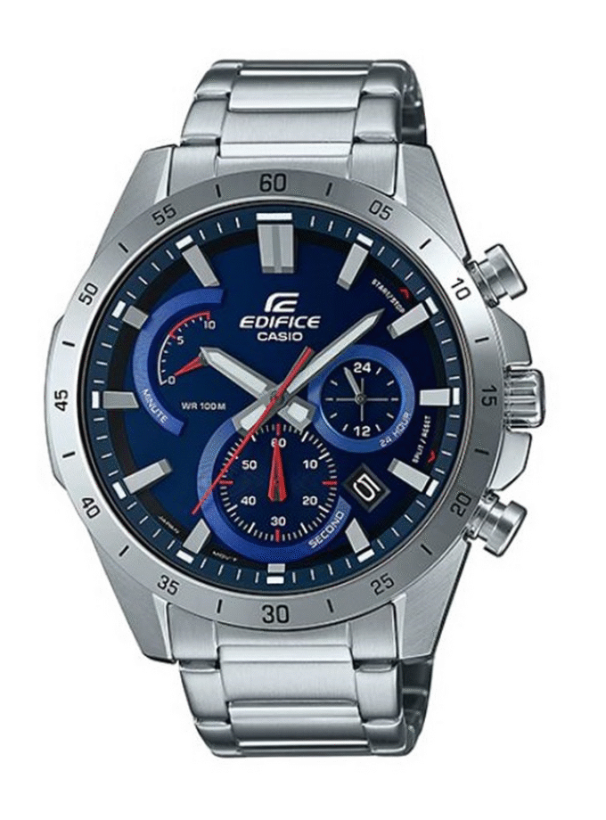 Montre Homme Casio Edifice - Efr-573D-2Avudf - Bracelet Gris En Acier Inoxydable - Résistance À L'Eau 10 Atm