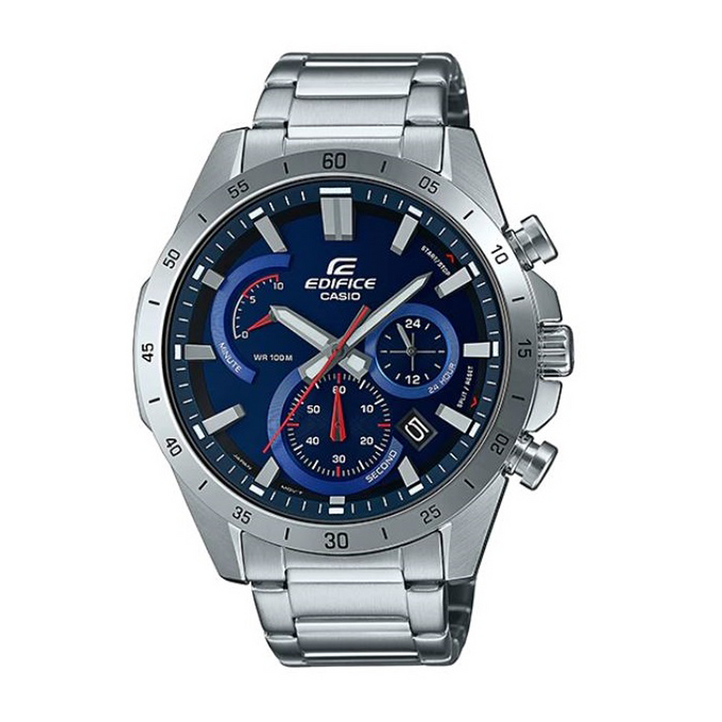Montre Homme Casio Edifice - Efr-573D-2Avudf - Bracelet Gris En Acier Inoxydable - Résistance À L'Eau 10 Atm