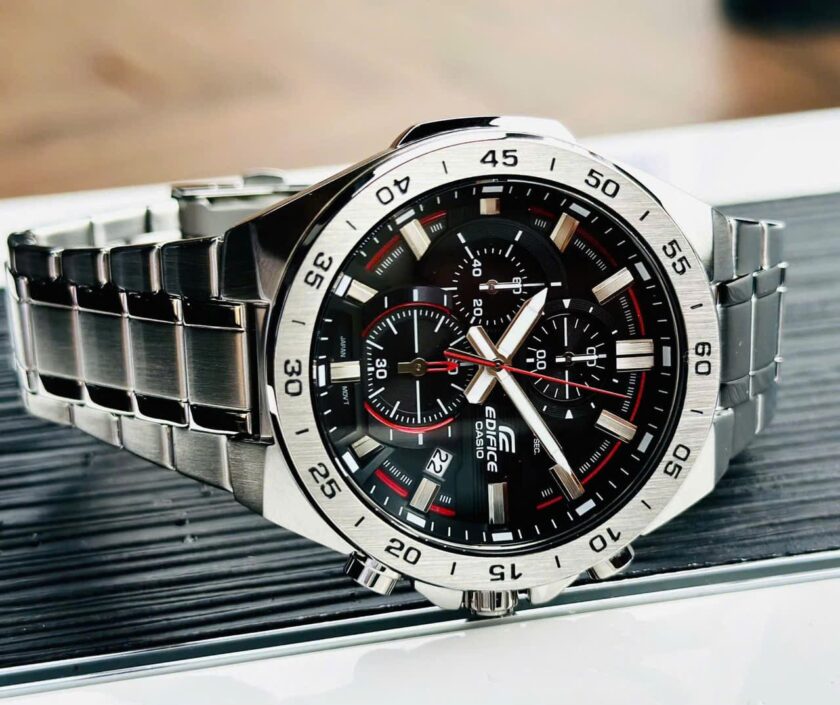 montre homme casio edifice efr 564d 1avudf bracelet en acier inoxydable chronographe résistant à l'eau