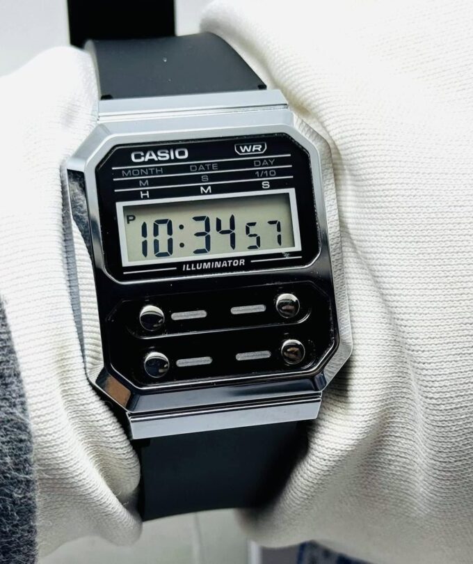 aiwatch_A100WEF-1ADF - Montre Homme Casio Vintage - A100WEF-1ADF - Bracelet en Résine noir - Résistant à l'eau