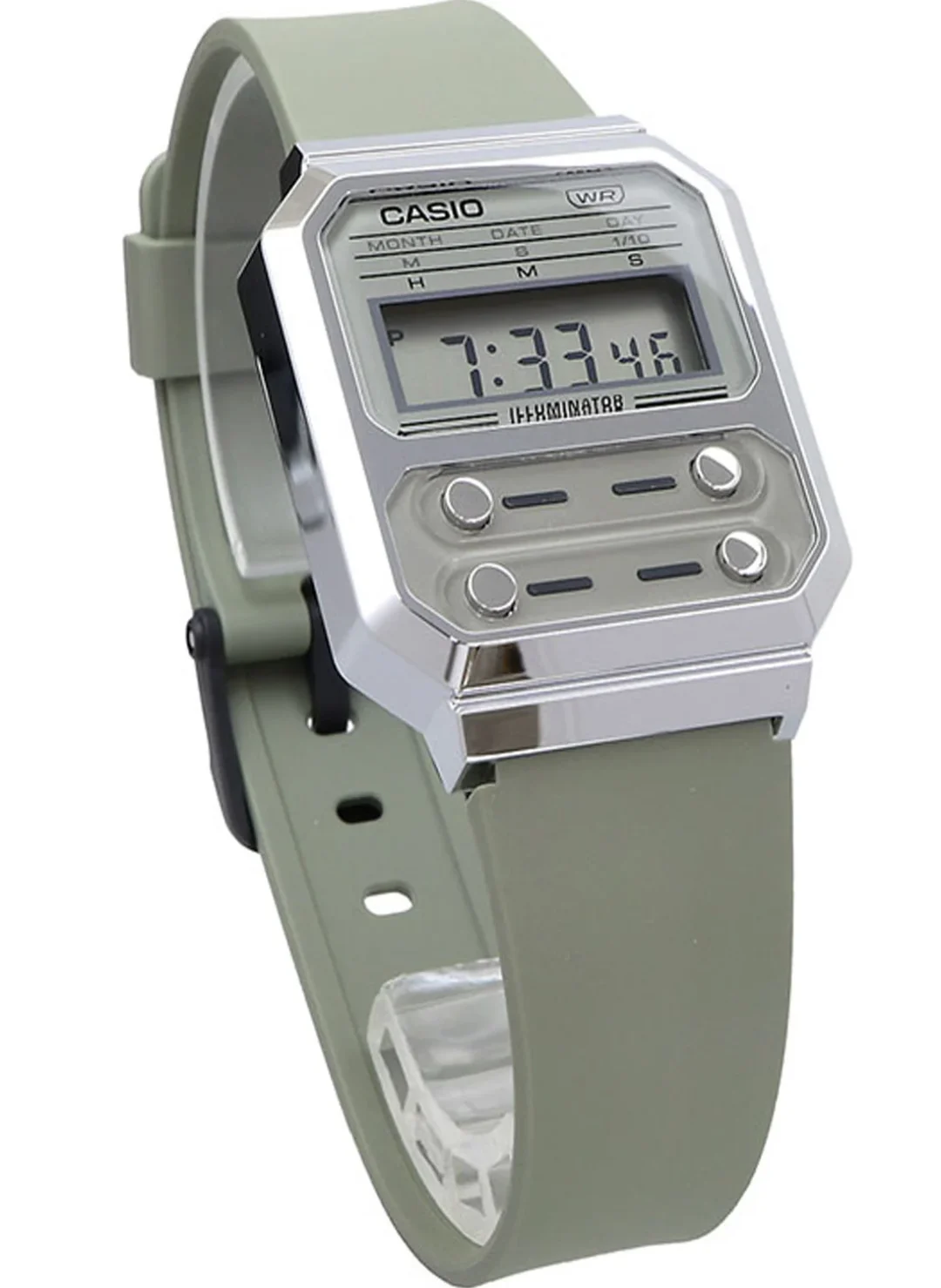 aiwatch_A100WEF-3ADF - Montre Homme Casio Vintage - A100WEF-3ADF - Bracelet en Résine gris - Résistant à l'eau