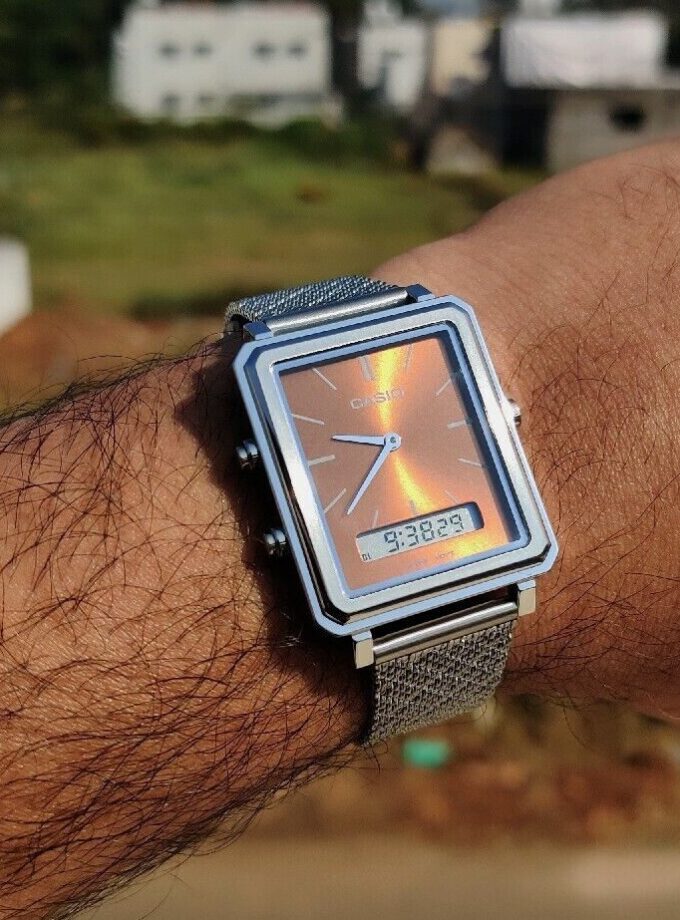 aiwatch_MTP-B205M-5EDF - Montre Homme Casio - MTP-B205M-5EDF - Affichage Analogique - Numérique - Bracelet en acier inoxydable - Résistant à l'eau