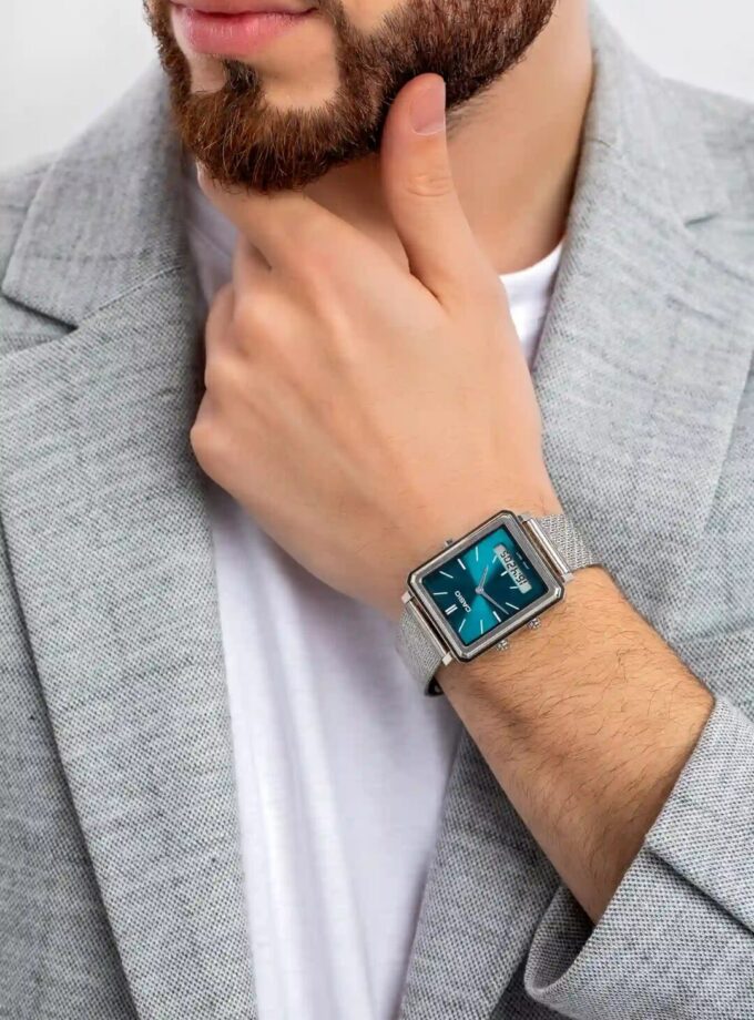 aiwatch_MTP-B205M-3EDF - Montre Homme Casio - MTP-B205M-3EDF - Bracelet en acier inoxydable - Affichage Analogique-Numérique - Résistant à l'eau