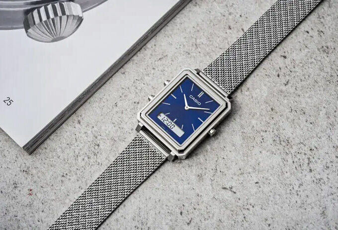 aiwatch_MTP-B205M-2EDF - Montre Homme Casio - MTP-B205M-2EDF - Bracelet en acier inoxydable - Affichage Analogique-Numérique - Résistant à l'eau