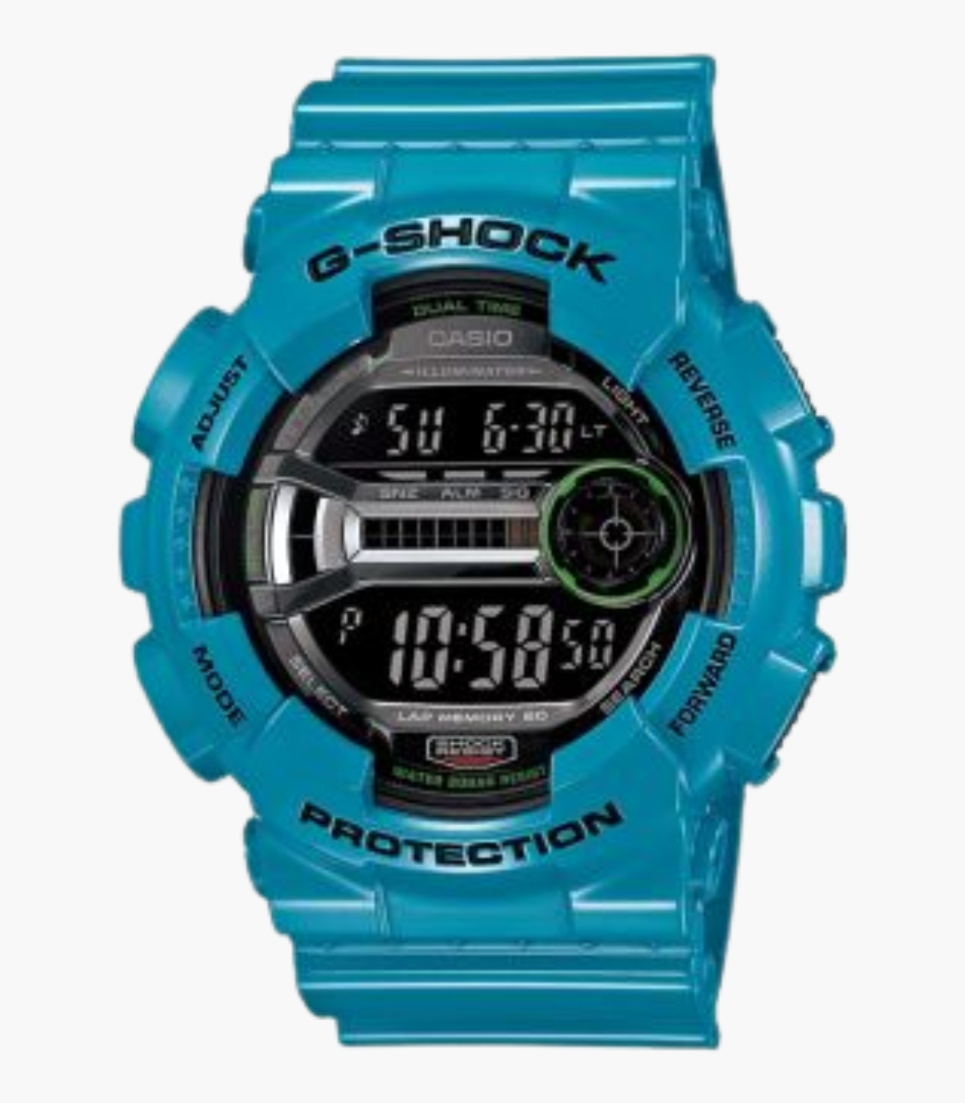 Montre Homme Casio G-shock - GD-110-2DR - Bracelet en résine bleu - Affichage numérique - Résistant à l'eau