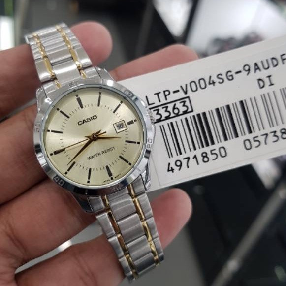 Montre Femme Casio - LTP-V004SG-9AUDF - Bracelet en acier inoxydable argent/or - Résistant à l'eau