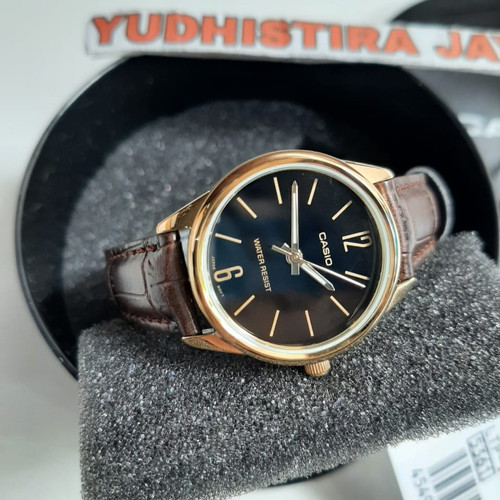 Montre Femme Casio - LTP-V005GL-1BUDF - Bracelet en cuir marron - Résistant à l'eau