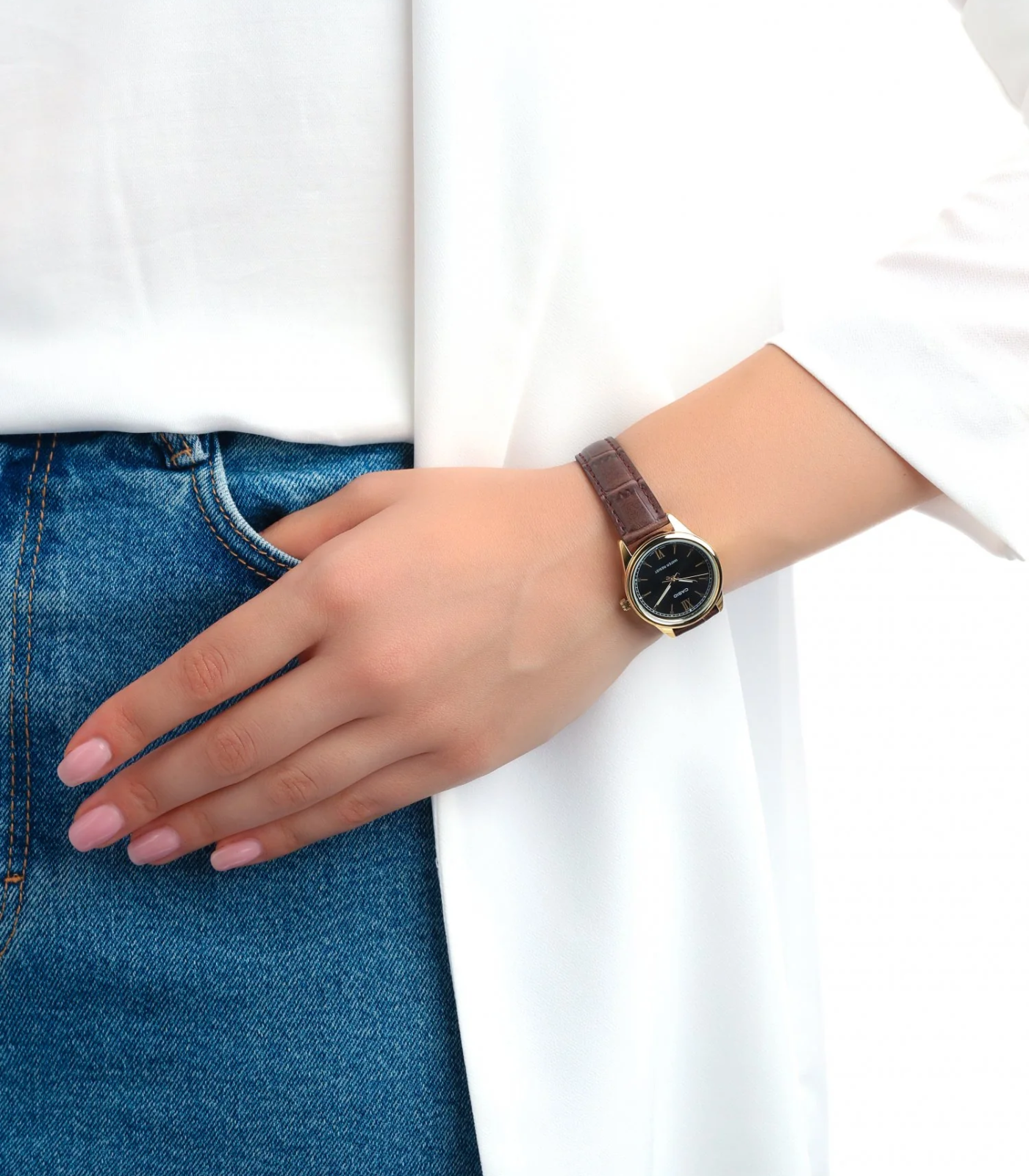 Montre Femme Casio - LTP-V005GL-1BUDF - Bracelet en cuir marron - Résistant à l'eau – Image 3