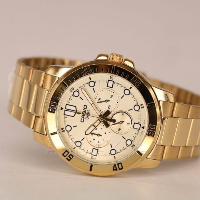 Montre Homme Casio - MTP-VD300G-9EUDF - Chronographe - Bracelet en acier inoxydable or - Résistant à l'eau