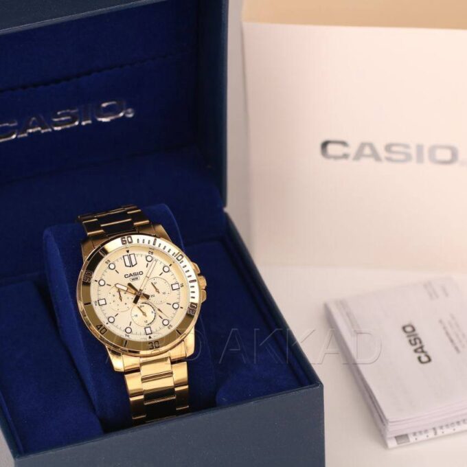 Montre Homme Casio - MTP-VD300G-9EUDF - Chronographe - Bracelet en acier inoxydable or - Résistant à l'eau