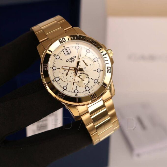 Montre Homme Casio - MTP-VD300G-9EUDF - Chronographe - Bracelet en acier inoxydable or - Résistant à l'eau