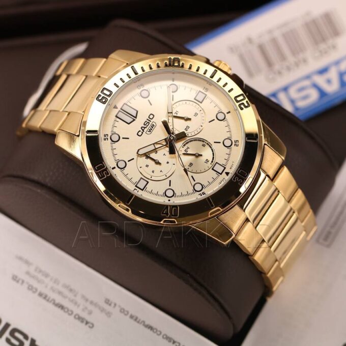 Montre Homme Casio - MTP-VD300G-9EUDF - Chronographe - Bracelet en acier inoxydable or - Résistant à l'eau