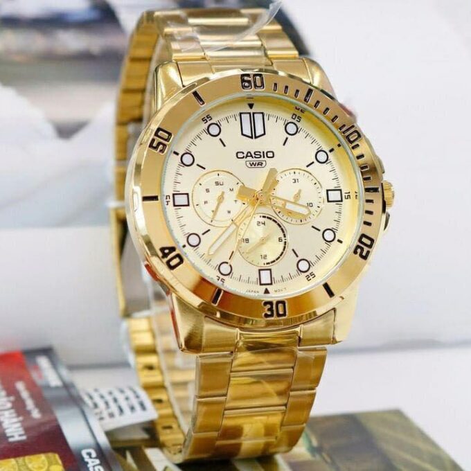 Montre Homme Casio - MTP-VD300G-9EUDF - Chronographe - Bracelet en acier inoxydable or - Résistant à l'eau