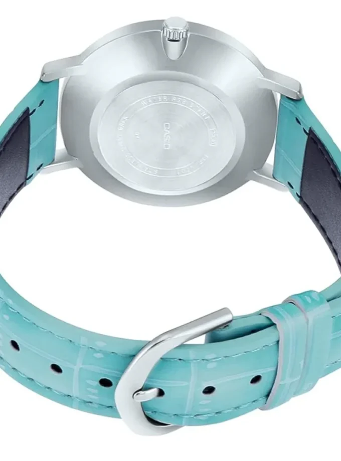 Montre Femme Casio - LTP-VT01L-7B3UDF - Bracelet en cuir bleu ciel - Affichage analogique - Résistant à l'eau