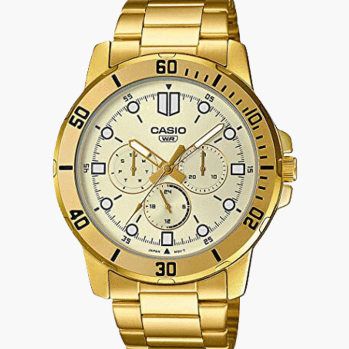 Montre Homme Casio - MTP-VD300G-9EUDF - Chronographe - Bracelet en acier inoxydable or - Résistant à l'eau