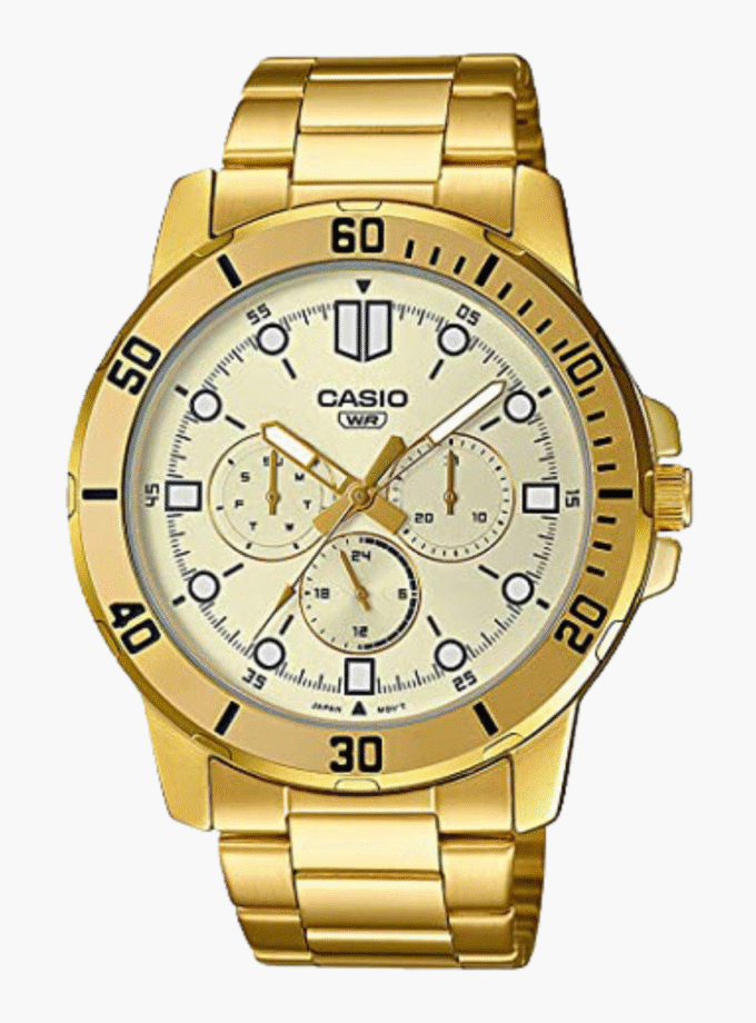 Montre Homme Casio - MTP-VD300G-9EUDF - Chronographe - Bracelet en acier inoxydable or - Résistant à l'eau