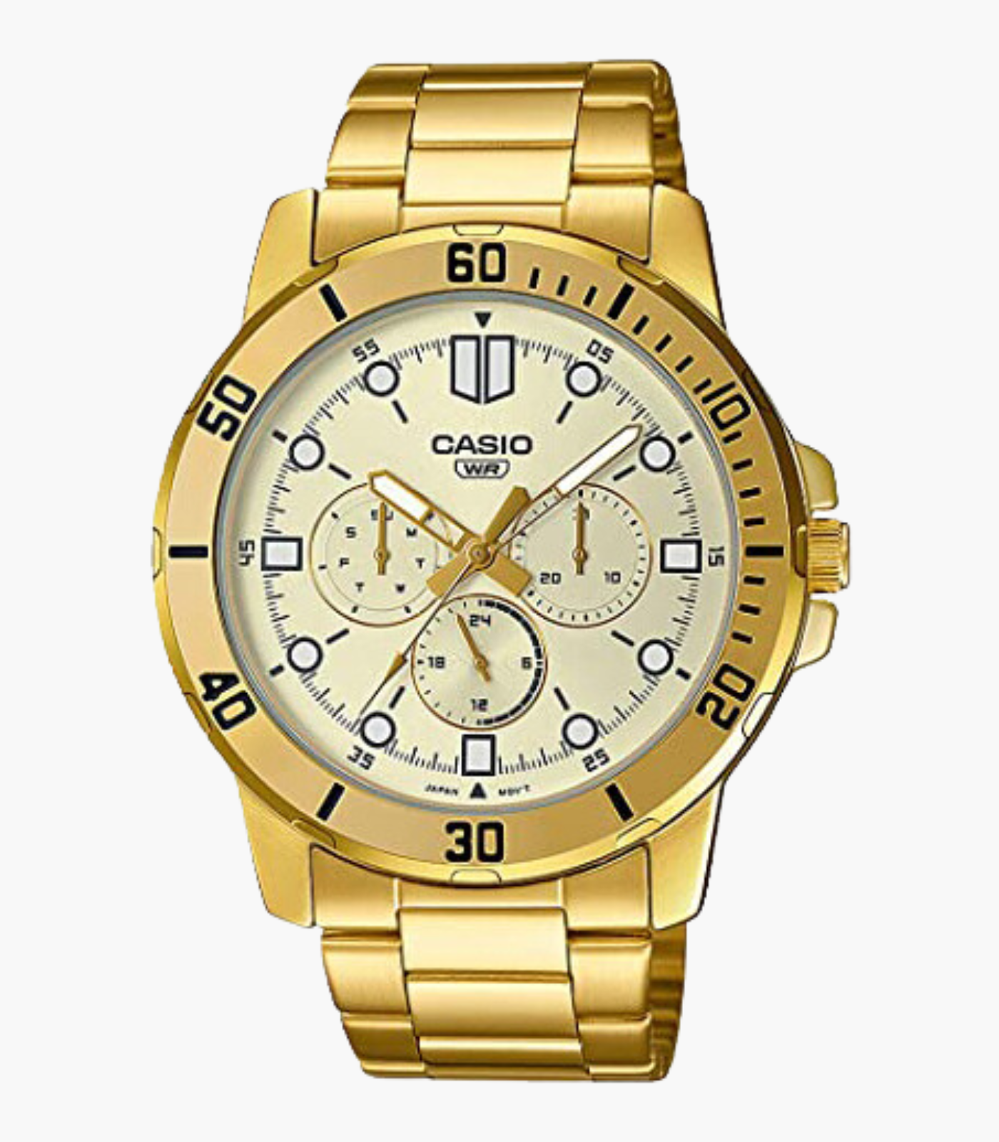 Montre Homme Casio - MTP-VD300G-9EUDF - Chronographe - Bracelet en acier inoxydable or - Résistant à l'eau