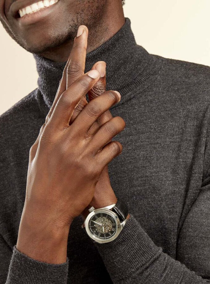 Montre Homme automatique Maserati R8821112004 Traguardo - Verre sapphire - Bracelet en cuir véritable noir