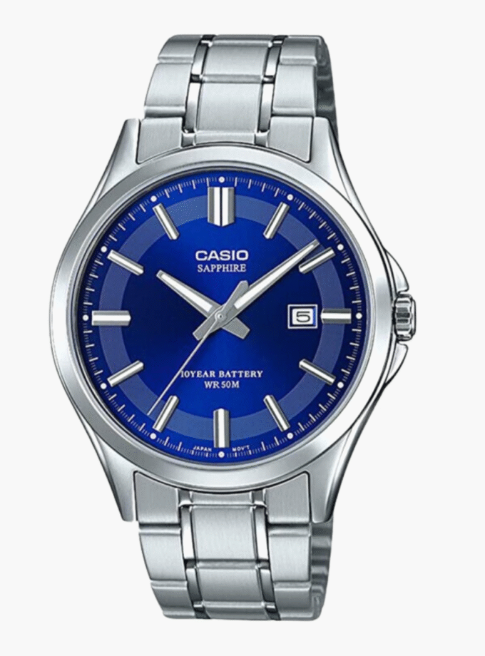 Montre Homme Casio - MTS-100D-2AVDF - Bracelet en acier inoxydable - Verre Sapphire - Résistant à l'eau