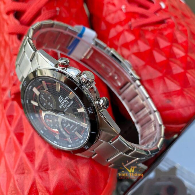 Montre Homme Casio Edifice - EFS-S610DB-1AVUDF - Solaire - Bracelet en acier inoxydable - Verre Sapphire - Chronographe - Affichage analogique - Résistant à l'eau - Verre Saphir