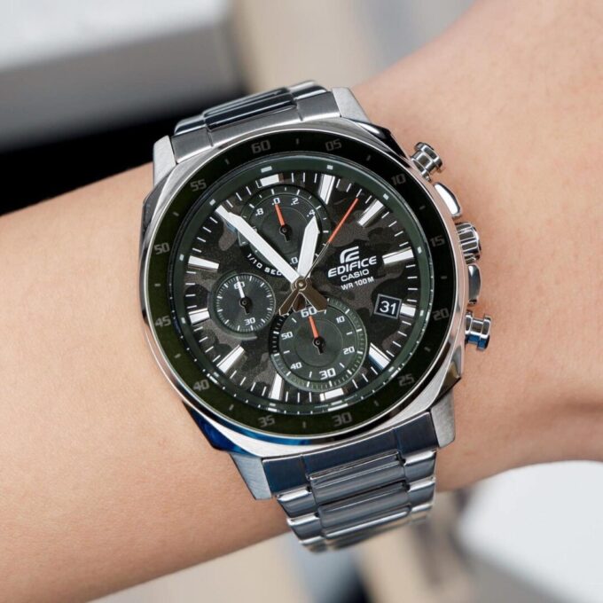 Montre Homme Casio Edifice - EFV-600D-3CVUDF - Bracelet en acier inoxydable - Chronographe - Affichage analogique - Résistant à l'eau