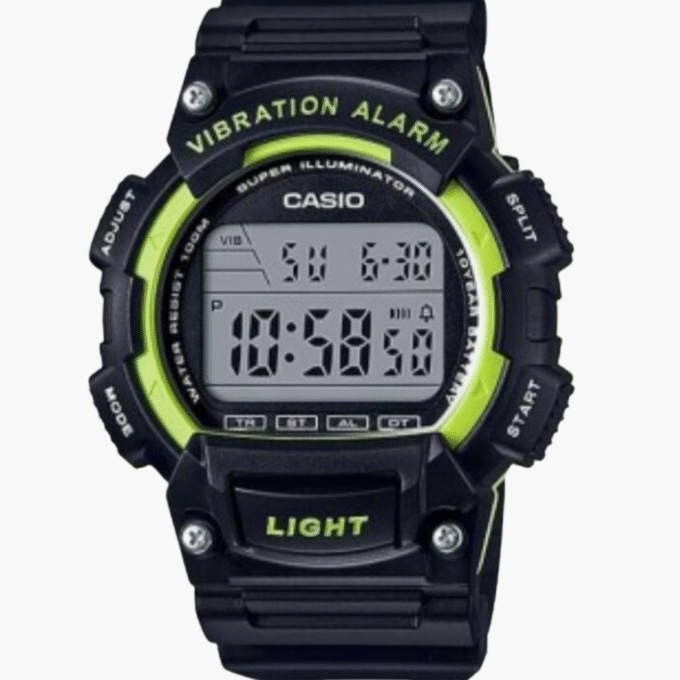 Montre CASIO Jeunesse - W-736H-3AVDF - Bracelet Noir En Résine - Affichage Numérique - Résistant à l'eau