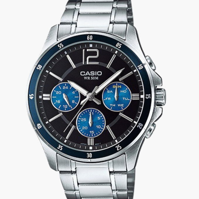Montre Homme Casio - MTP-1374D-2AVDF - Bracelet en acier inoxydable - Affichage analogique - Résistant à l'eau