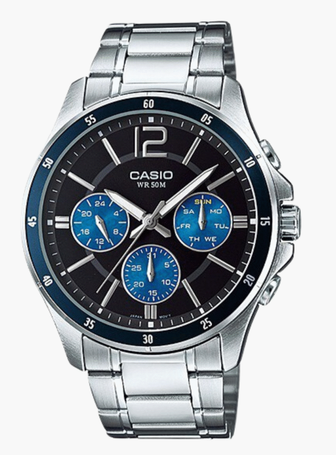 Montre Homme Casio - MTP-1374D-2AVDF - Bracelet en acier inoxydable - Affichage analogique - Résistant à l'eau