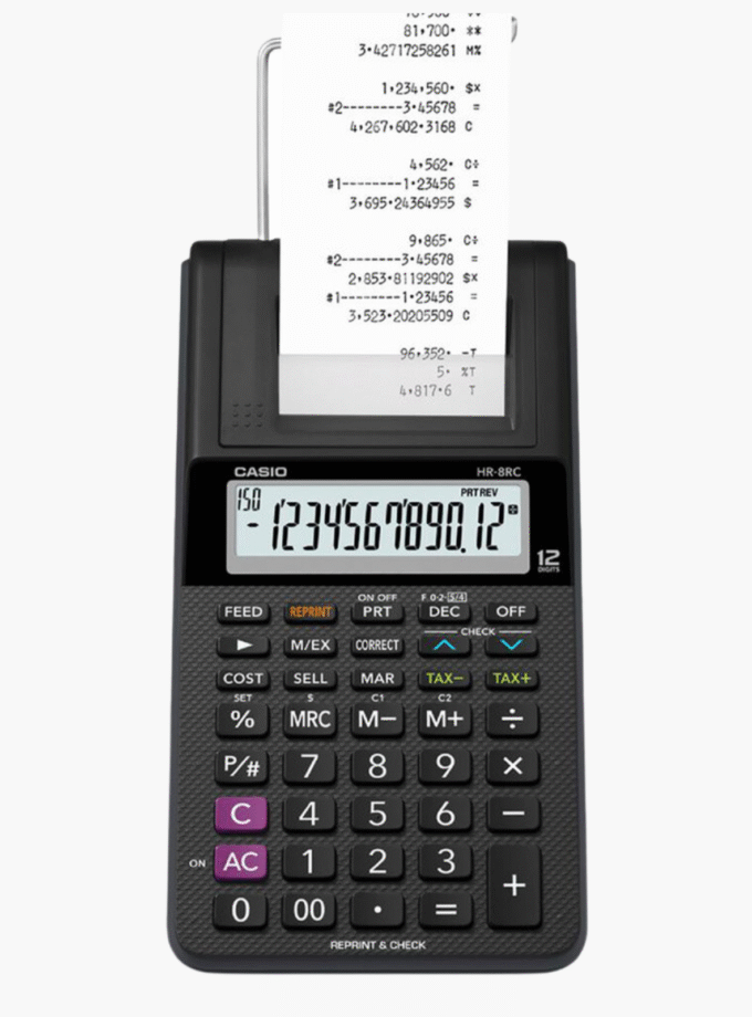 Calculatrices Casio d'impression Mini-imprimante - HR-8RC-BK