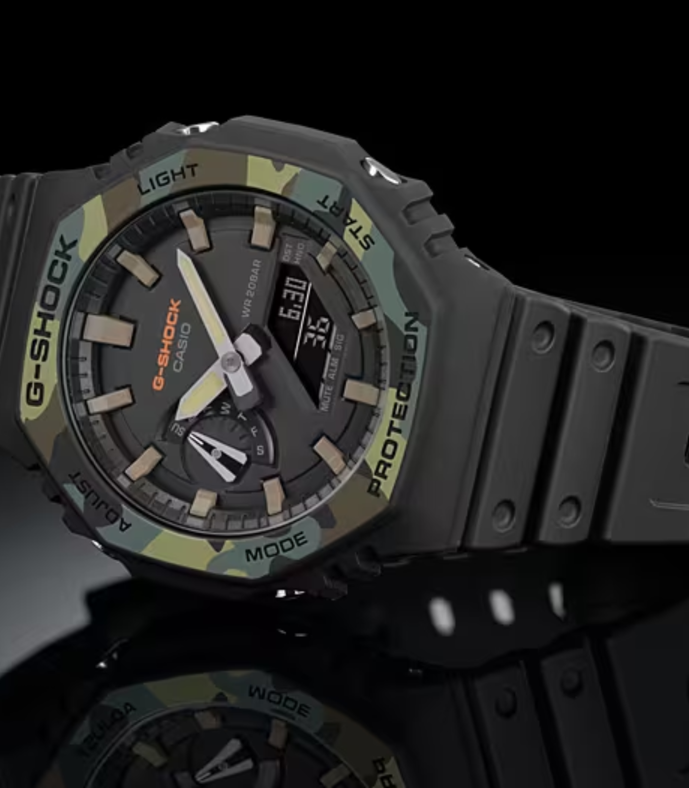 Montre Homme Casio G-Shock - GA-2100SU-1ADR - Bracelet en résine noir - Affichage analogique - Numérique - Résistant à l'eau – Image 2